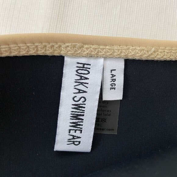 Hoaka Swimwear Neoprene 2 Piece Bikini Swimsuit Zip Top Beige Womens Large XL - Picture 6 of 9